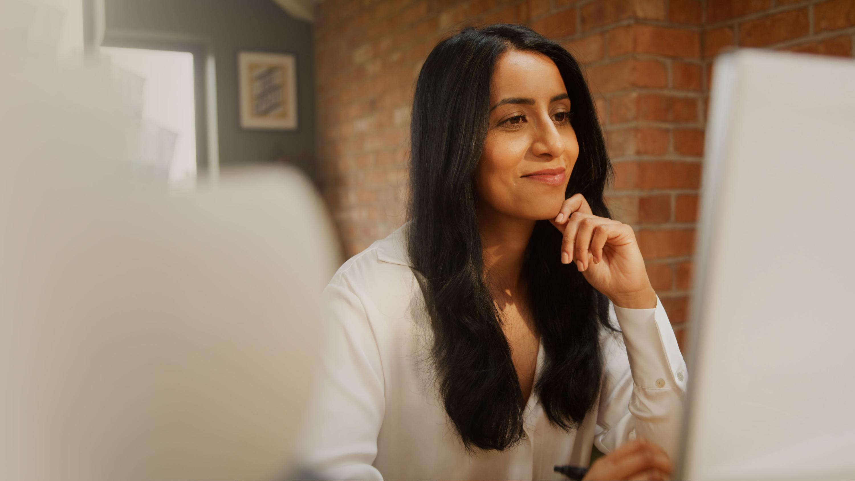 woman working on computer