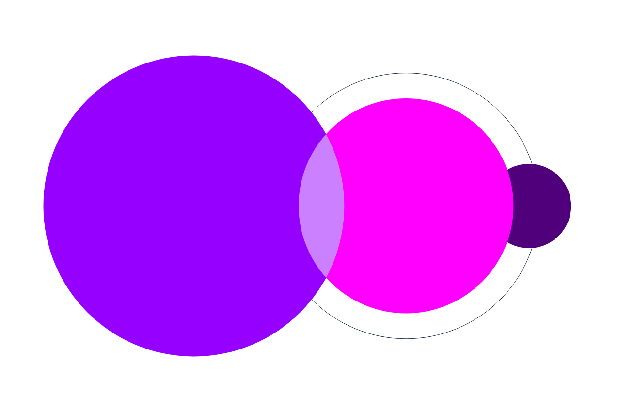 illustration in randstad's brand colours with 3 circles